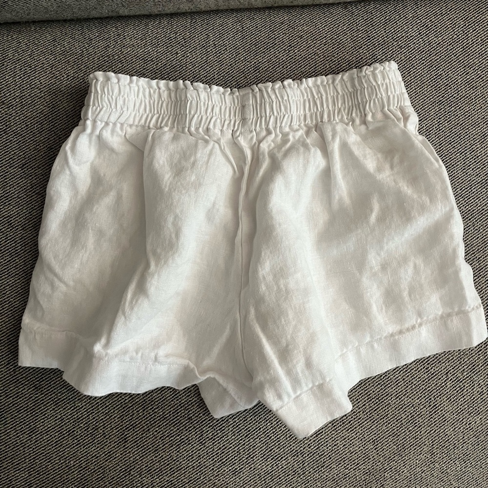 Reformation White Linen Shorts